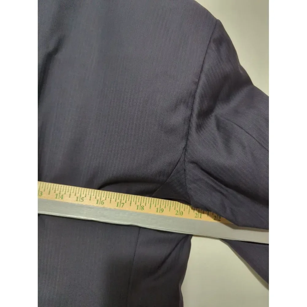 Polo Ralph Lauren Navy Blue Pinstripe Blazer 42L Virgin Wool Made in Italy 3-Btn